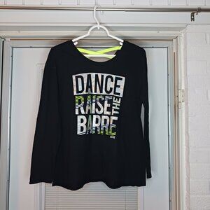 Justice Black/Yellow Short Sleeve Top Girls Size 14